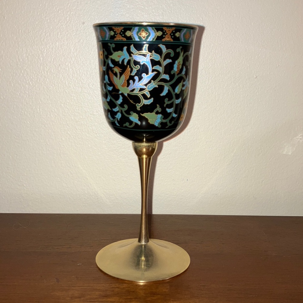 vintage Japanese brass goblet